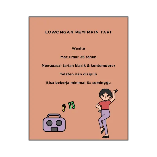 lowongan pemimpin tari